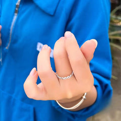 925 Sterling Silver “8” Shape White Zircon Ring