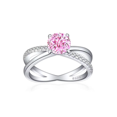 925 Sterling Silver Elegant Glow Round Stone Ring