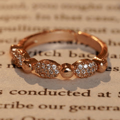 Traditional Design Rose Gold Plated Gothic Diamond Ring