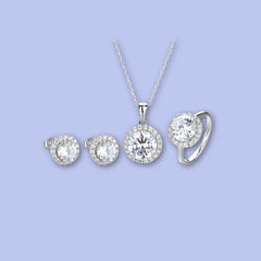 925 Sterling Silver Solitaire Sparkle Jewellery Set