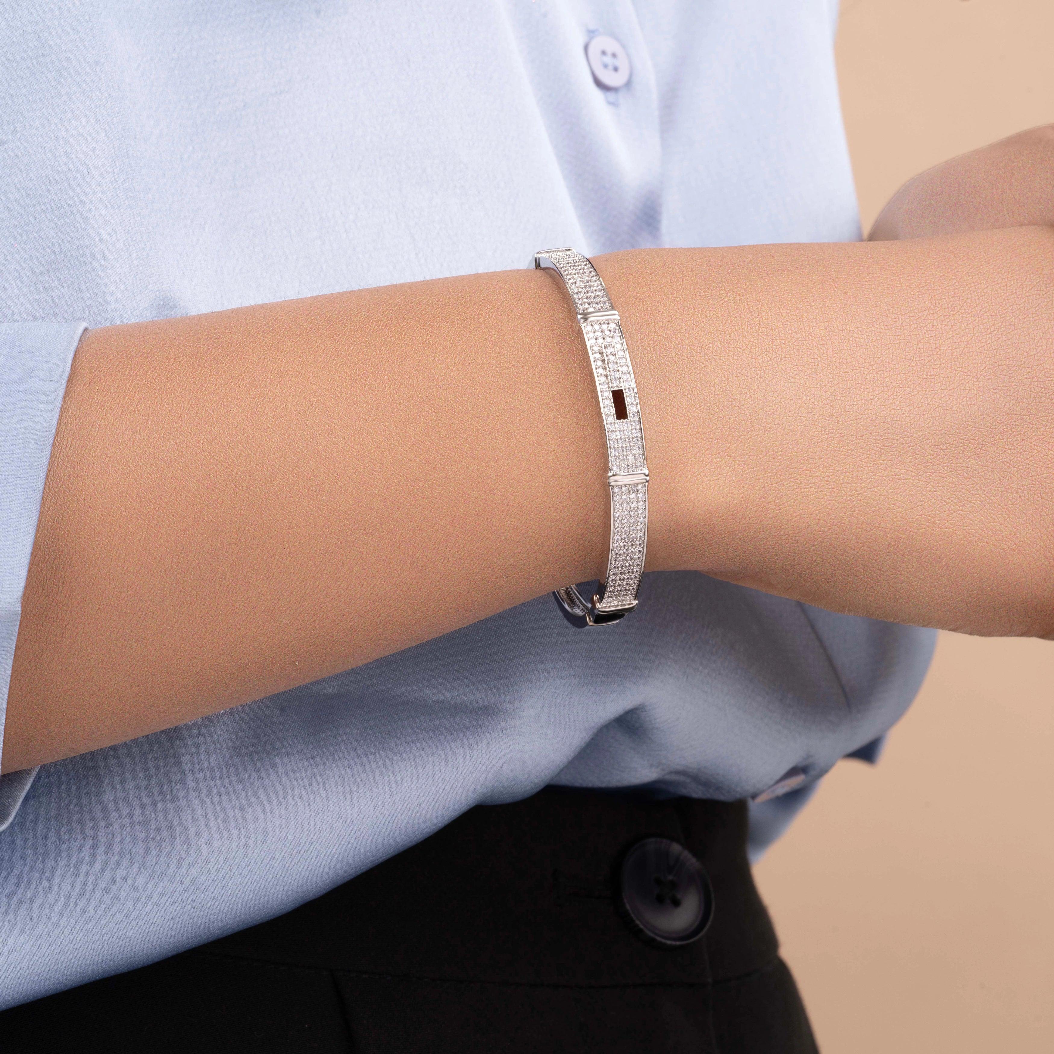 Unique Silver plated diamond Bracelet - Rukhmani