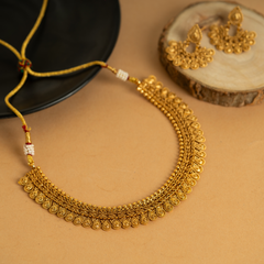 Excellent Gold Plated Temple Necklace Set