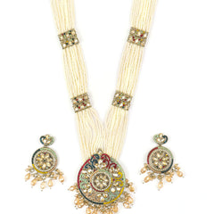 Rangamahal Moti With Stones Rajwadi Necklace set With Earrings