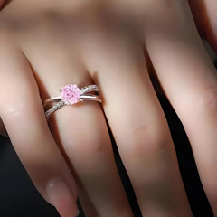 925 Sterling Silver Elegant Glow Round Stone Ring