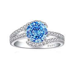 925 Sterling Silver Bold Radiance Round Stone Ring