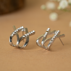 Fashion Sterling Silver Plated Diamond Earrings