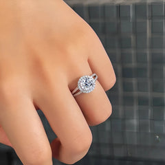 925 Sterling Silver Luxurious Bridal Wedding Ring for Women