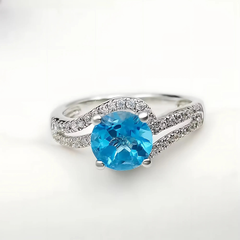 925 Sterling Silver Bold Radiance Round Stone Ring