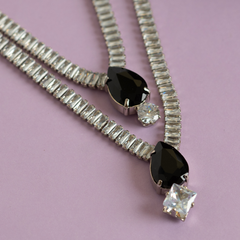 Fancy Spinel Diamond Pendant Necklace Set with Earrings