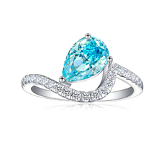 925 Sterling Silver Elegant Pear Radiance Ring