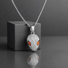 Textured Snake Head Pendant in 925 Sterling Silver