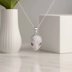 Textured Snake Head Pendant in 925 Sterling Silver