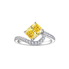 925 Sterling Silver Regal Rectangle Spark Ring