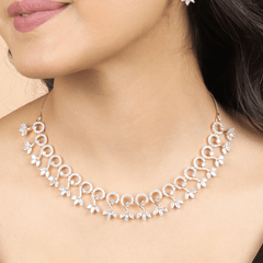 Rhythmic Diamond Necklace with Earrings