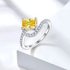 925 Sterling Silver Regal Rectangle Spark Ring