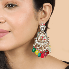 Beautiful Design Antique Meenakari Multi Colored Jhumkas - Rukhmani