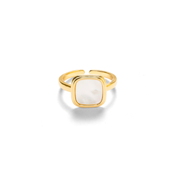 Gold Plated Pearl Stackable Gemstone Ring