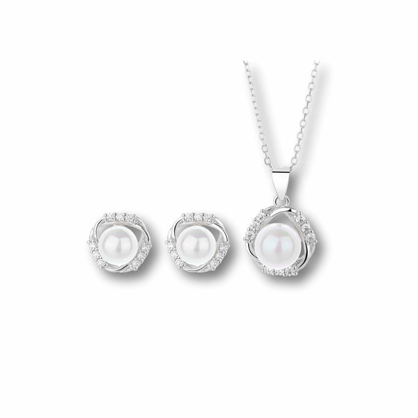 925 Sterling Silver Pearl Elegance Jewellery Set