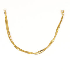 Double Layered Gold Plated Snake Chain Anklet - Rukhmani