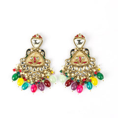 Beautiful Design Antique Meenakari Multi Colored Jhumkas - Rukhmani