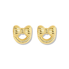 Twinkle Bow Gold Plated Corean Style Studs Earrings - Rukhmani