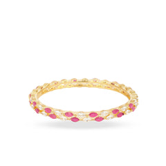 Excellent Design Duet Pink and White Diamond Bangles