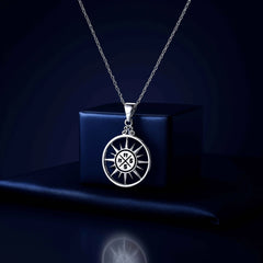 Sun Compass Pendant in 925 Sterling Silver