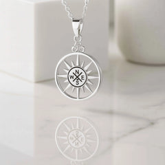 Sun Compass Pendant in 925 Sterling Silver