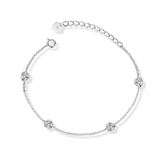 925 Sterling Silver Cross Design Zircon Bracelet (SB035)