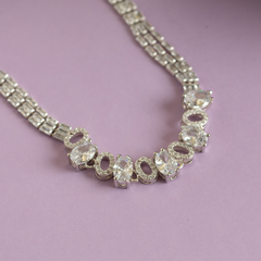 Real Fancy Diamond Necklace Set with Earrings