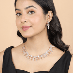 Starlight Diamond Necklace with Earrings