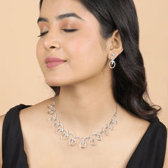 Celestial Diamond Necklace with Earrings