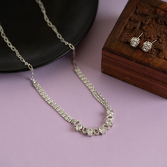 Real Fancy Diamond Necklace Set with Earrings