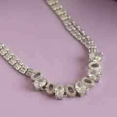 Real Fancy Diamond Necklace Set with Earrings