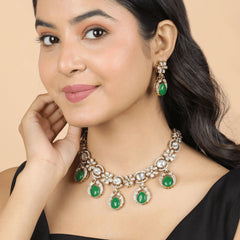 Authentic Jaipuri Green Necklace with Earrings