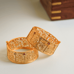 Gold plated rajwadi kada - Rukhmani