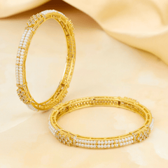 Traditional Design Gold Plated Maharashtrian Moti Bangles - Rukhmani