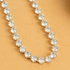 White American Diamond Unique Necklace Set With Earrings