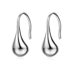 925 Sterling Silver Waterdrop Hook Earrings (Stone-Free Design)