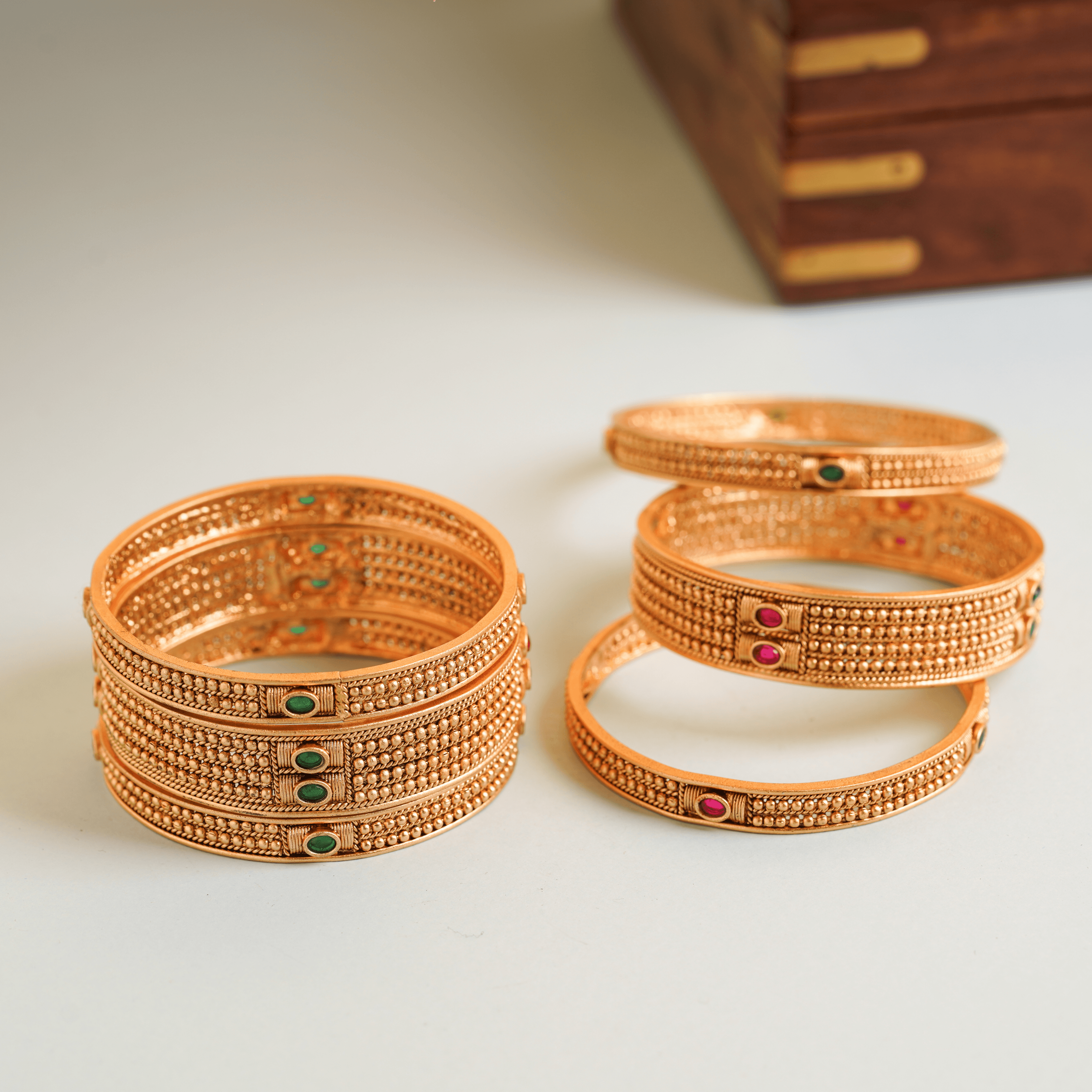 Latest Design Fancy Bridal Wear Gold Plated Bangles - Rukhmani