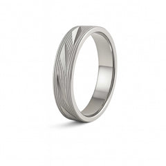 925 Sterling Silver Men’s Ring | Rhodium Plated Geometric Engraved Band