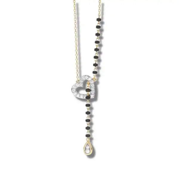 Silver Entwined Heart Mangalsutra