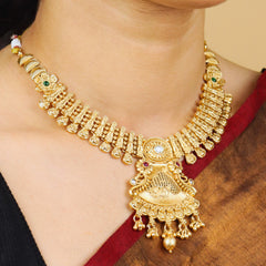 Classic South Indian Temple Necklace - Rukhmani