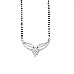 Fancy Silver Plated Platinum Diamond Mangalsutra