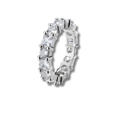 925 Sterling Silver Princess-Cut Full Eternity Band Ring