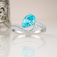 925 Sterling Silver Elegant Pear Radiance Ring