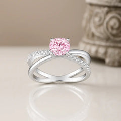 925 Sterling Silver Elegant Glow Round Stone Ring