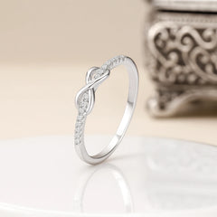 925 Sterling Silver Infinity Symbol Zircon Ring