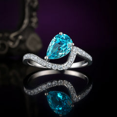 925 Sterling Silver Elegant Pear Radiance Ring