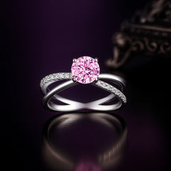 925 Sterling Silver Elegant Glow Round Stone Ring